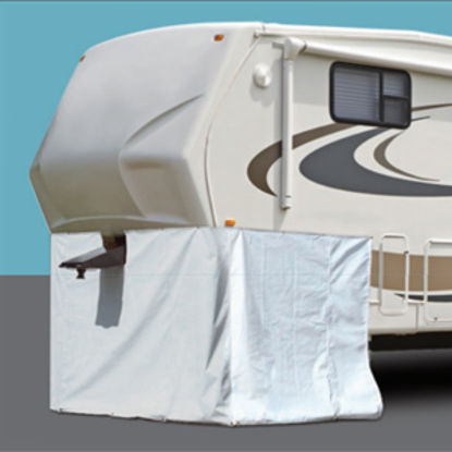 Picture of ADCO  236"L X 64"H Polar White Vinyl Snap Mount Fifth Wheel Skirt 3501 01-1023                                               