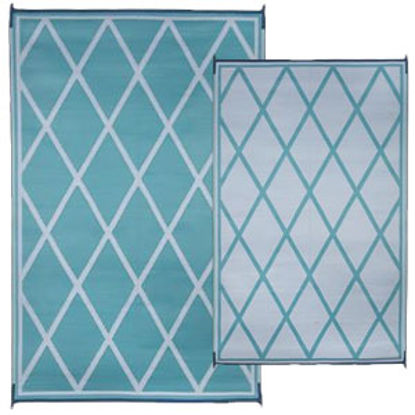 Picture of Faulkner  20'L x 8'W Turquoise/ White Polypropylene Reversible Camping Mat 68903 01-1193                                     