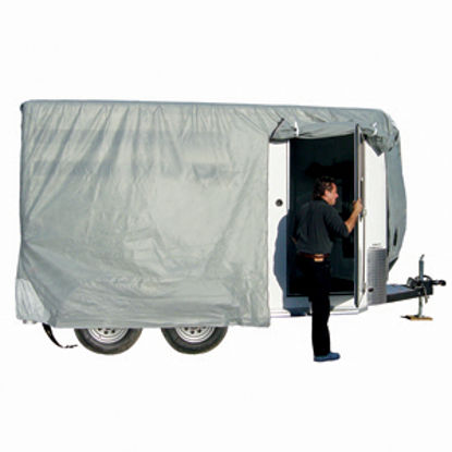 Picture of ADCO SFS AquaShed (R) Gray Fabric/Poly Cover For 10' 1"-12' Bumper Pull Horse Trailers 46002 01-3431                         