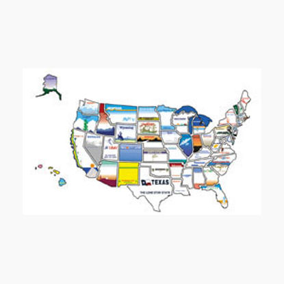 Picture of State Stickers  Permanent State Self Adhesive Vinyl Sticker STATESTICKERMAP 03-0127                                          