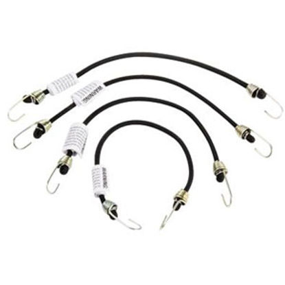 Picture of Camco  4-Pack 10" Black Bungee Cord w/Steel Hooks 51003 03-0509                                                              