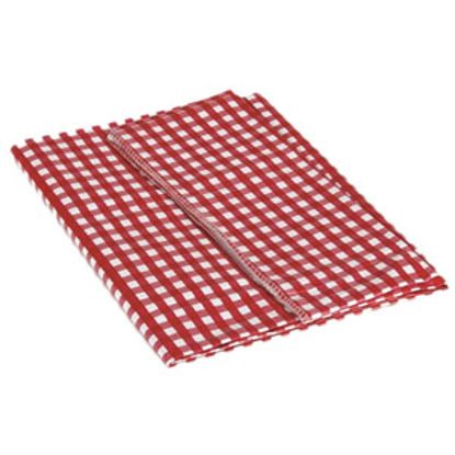 Picture of Camco  52" x 84" Red & White Checkered Rectangular Vinyl Tablecloth 51019 03-0742                                            