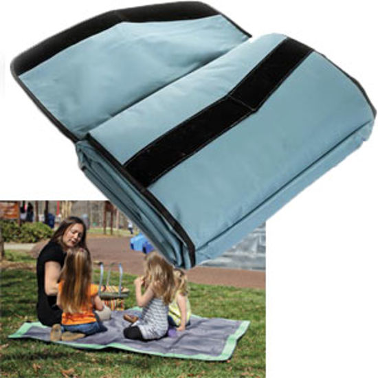 Picture of Camco  Fleece w/ Waterproof Backing Aqua Picnic Blanket 42809 03-1290                                                        