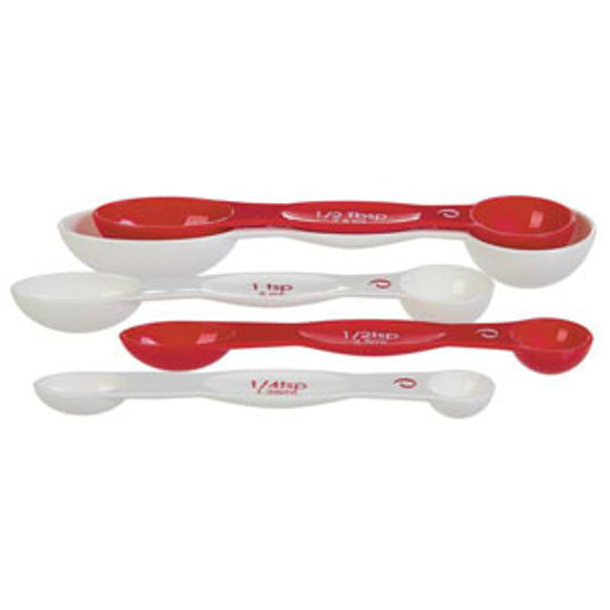 Picture of Progressive Int'l Prepworks (R) Round/ Oval Plastic Red/ White Measuring Spoon BA-570 03-1886                                