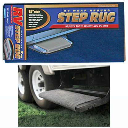 Picture of Camco  18" Wide Blue Wrap-Around Step Rug 42924 04-0282                                                                      