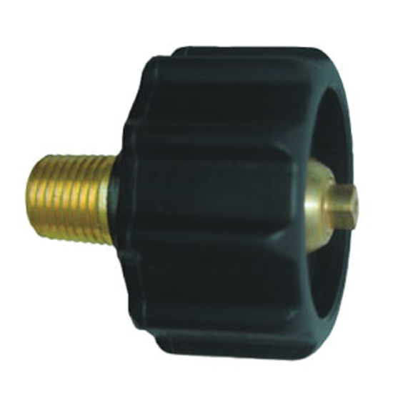 Picture of JR Products  1-5/16" Female ACME Quick Connect x 1/4" MPT LP Hose Connector 07-30265 06-0076                                 