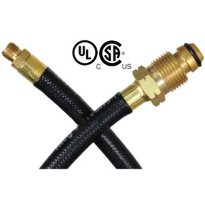 Picture of JR Products  Prest-O-Lite (POL) End x 1/4" Inverted Flare LP Pigtail Hose 07-30625 06-0126                                   