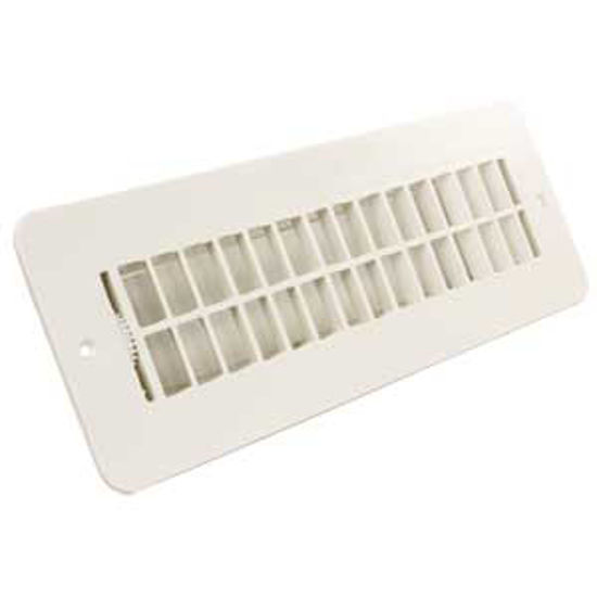 Picture of JR Products  Polar White 9-7/8"W x 2-1/4"H Floor Heating/ Cooling Register w/Damper 288-86-AB-PW-A 08-0207                   