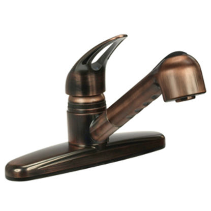 Picture of Dura Faucet  Bronze w/Single Lever 8" Kitchen Faucet w/Pull-Out Spout DF-PK100-ORB 10-0354                                   