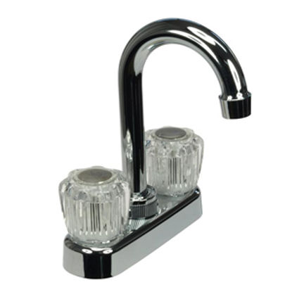 Picture of Dura Faucet  Chrome w/Clear Knobs 4" Lavatory Faucet w/Hi-Arc Spout DF-PB150A-CP 10-0642                                     