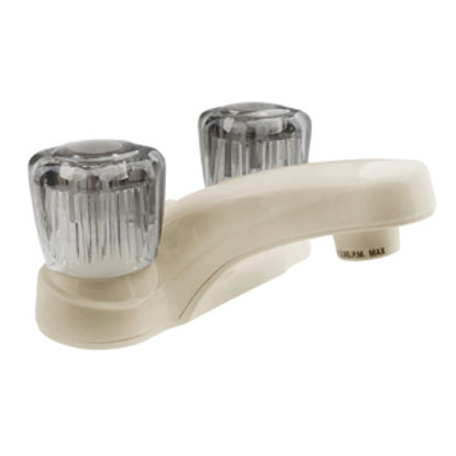 Picture of Dura Faucet  Bisque Parchment w/Smoke Knobs 4" Lavatory Faucet DF-PL700S-BQ 10-0665                                          