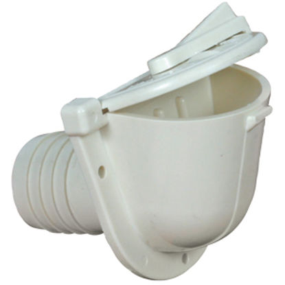 Picture of Camco  Colonial White Plastic Flush Mount Fill Spout Fresh Water Inlet 37002 10-0751                                         