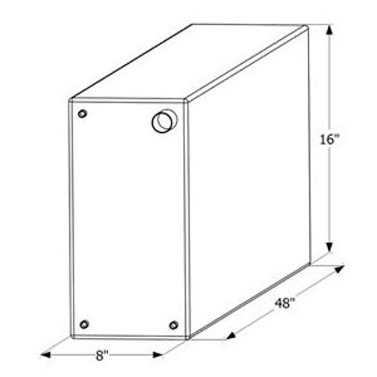 Picture of ICON  48" x 16" x 8" 25 Gal Fresh Water Tank w/ Fittings 12469 10-1623                                                       