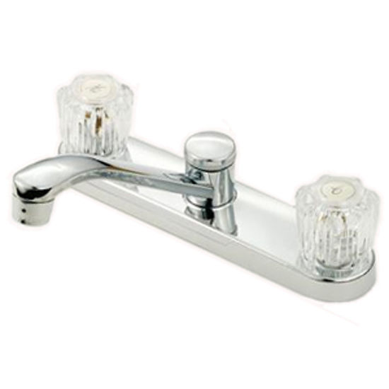 Picture of American Brass  Chrome w/Clear Knobs 8" Kitchen Faucet w/D-Spout J800F 10-2300                                               