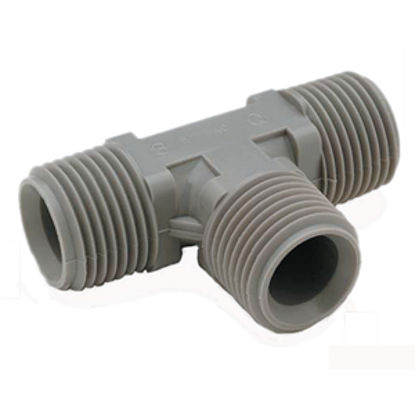 Picture of QEST Qicktite (R) 1" Pipe Thread Gray Acetal Fresh Water Tee  10-3021                                                        