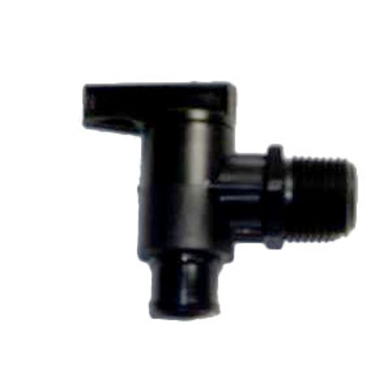 Picture of Petersen Molding  Black Plastic 3/8" MNPT Fresh Water Tank Drain Valve 18-964 BLACK 10-3809                                  