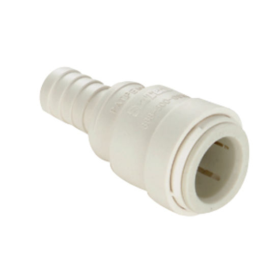 Picture of Sea Tech 35 Series 1/2" Female QC Copper Tube x 1/2" Hose Barb White Polysulfone Fresh Water St 013513-1008 10-8180          