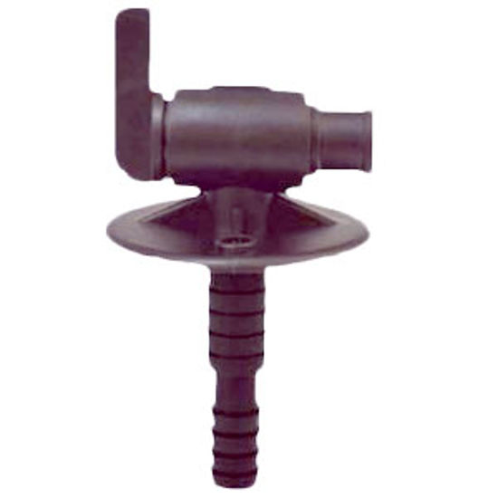 Picture of Valterra  Black Plastic 3/8" & 1/2" Barb Fresh Water Tank Drain Valve w/Flange A01-2025BKVP 10-9132                          