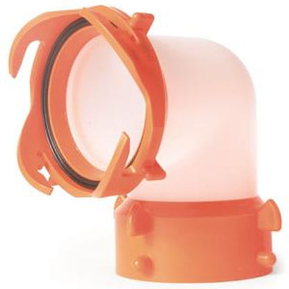 Picture of Camco RhinoFLEX (TM) Translucent 90Deg Swivel Lug & Bayonet Sewer Hose Connector 39852 11-0023                               