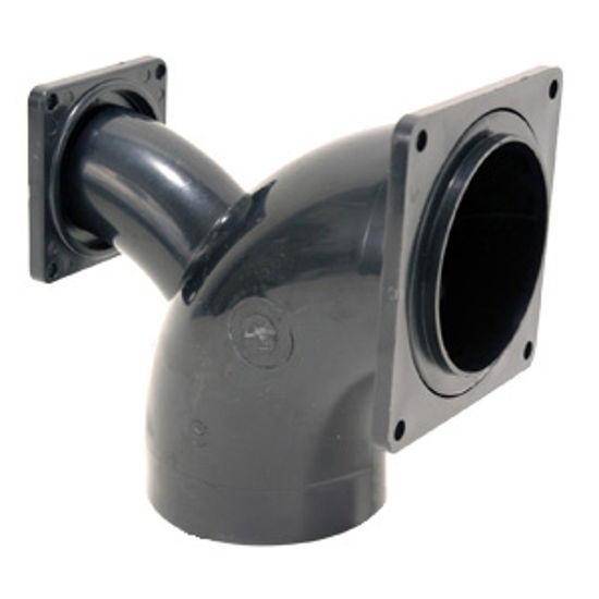 Picture of Valterra  2 Way Elbow w/3" Spigot Plastic Waste Valve Fitting w/ Flange T1036-1 11-0661                                      