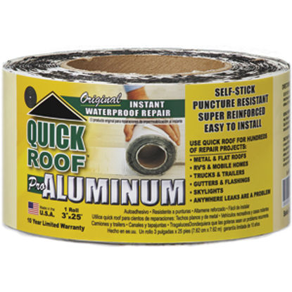Picture of Quick Roof  3" x 25' Roll Aluminum Foil Roof Repair Tape QR325 13-1440                                                       