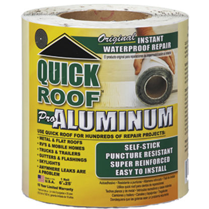 Picture of Quick Roof  6" x 25' Roll Aluminum Foil Roof Repair Tape QR625 13-1441                                                       