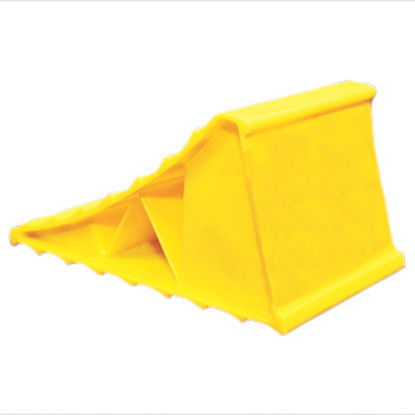 Picture of Camco  Single Yellow Hard Plastic Wheel Chock 44432 15-0254                                                                  