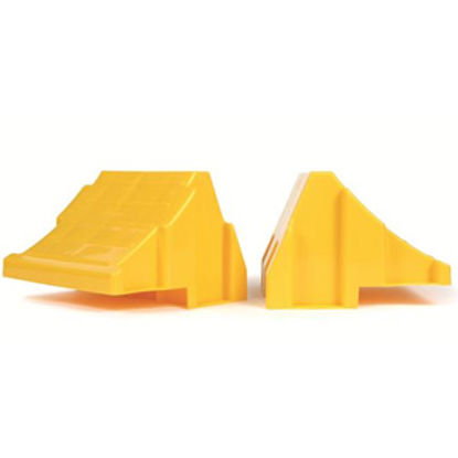 Picture of Camco  2-Pack Yellow Wheel Chock 44401 15-0413                                                                               