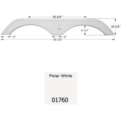 Picture of Icon  Polar White Tandem Axle Fender Skirt For KZ Brands 01760 15-0585                                                       