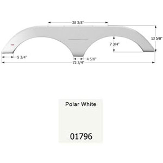 Picture of Icon  Polar White Tandem Axle Fender Skirt For Keystone Brands 01796 15-0615                                                 