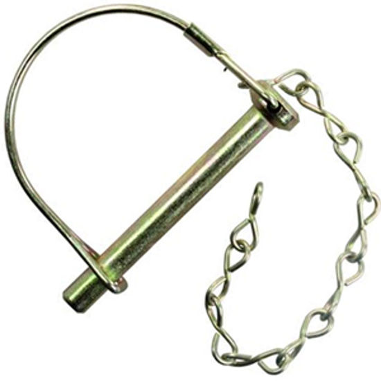 Picture of JR Products  5/16" x 2-1/2" Steel Safety Lock Pin w/Pin Saver 01184 15-0761                                                  