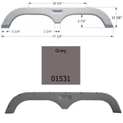 Picture of Icon  Grey Tandem Axle Fender Skirt For Fleetwood Brands 01531 15-1601                                                       