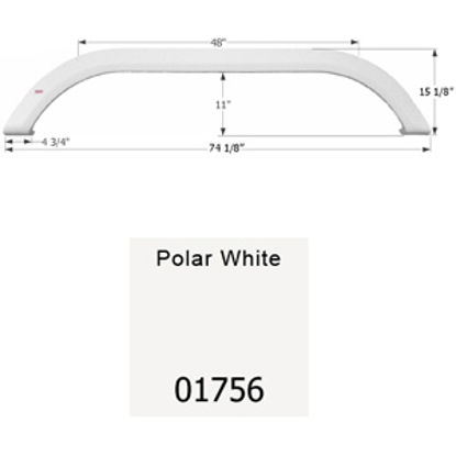 Picture of Icon  Polar White Tandem Axle Fender Skirt For Carriage Brands 01756 15-1651                                                 