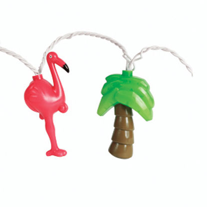 Picture of Camco  120V 10 Light Indoor/ Outdoor Flamingos & Palm Trees Party Lights 42662 18-2035                                       
