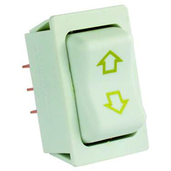 Picture of JR Products  White 40A/12V 5-Pin Mom-On/ Off/ Mom-On Slide Out Switch 12095 19-0181                                          