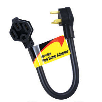 Picture of JR Products  18" 50F/30M Dogbone Power Cord Adapter M-3029-B 19-0368                                                         