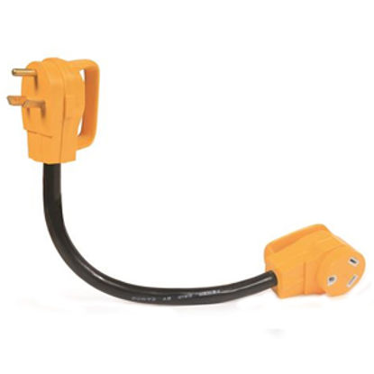 Picture of Camco Power Grip (TM) 18" 30A Extension Cord w/Plug Head Handle 55205 19-0486                                                