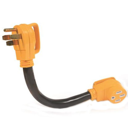 Picture of Camco Power Grip (TM) 18" 50A Extension Cord w/Plug Head Handle 55215 19-0487                                                
