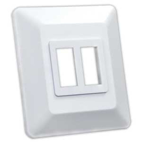 Picture of JR Products  White Double Opening Multi Purpose Switch Faceplate w/Base 13615 19-1967                                        