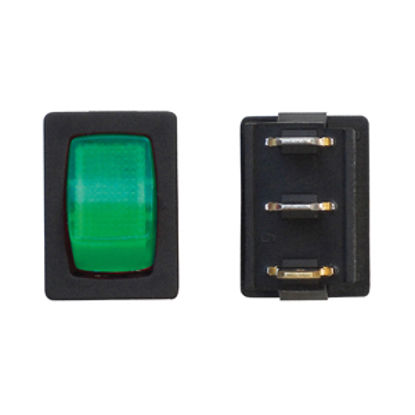 Picture of Diamond Group  Green/ Black 125V/ 16A SPST Lighted Rocker Switch For Water Pumps DG238VP 19-2080                             