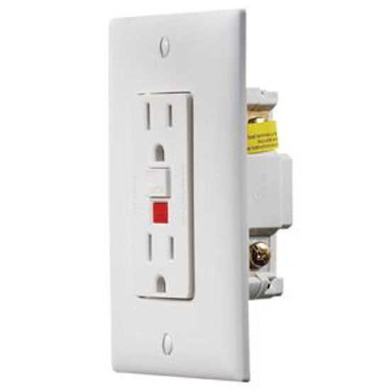 Picture of RV Designer  White 125V Round Receptacle w/GFI S801 19-2407                                                                  