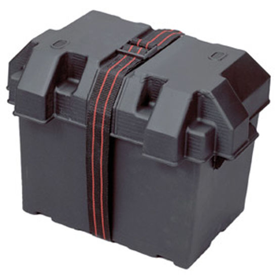 Picture of Powerhouse  Black Group 24 Vented Battery Box w/Lid 13034 19-3017                                                            