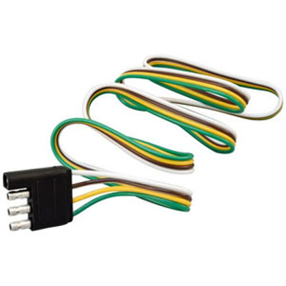 Picture of Mighty Cord  4-Way Flat Vehicle End Trailer Wiring Connector w/ 3' Wire Lead A10-4402 19-3375                                