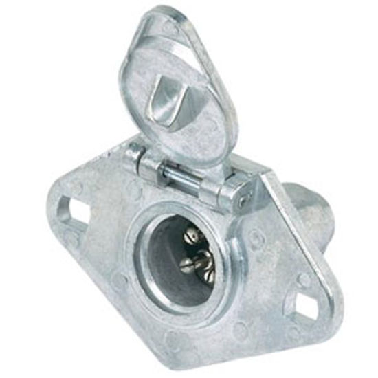 Picture of Husky Towing  4-Pole Round  Zinc Vehicle End Trailer Wiring Connector 32566 19-3868                                          