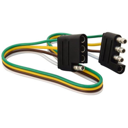 Picture of Mighty Cord  4-Way Flat Car/Trailer End Trailer Connector w/1' Wire Lead A10-4405 19-4256                                    