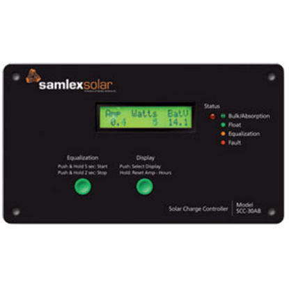 Picture of Samlex Solar  Digital 30A Battery Charger Controller for 12/24V Batteries SCC-30AB 19-6412                                   