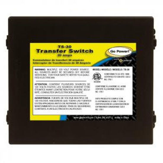 Picture of GoPower!  120V/ 30A Automatic Power Transfer Switch TS-30 19-6860                                                            