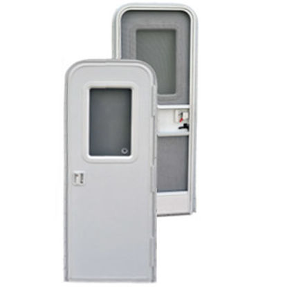 Picture of AP Products  Polar White w/WH Window Frame RH 24"x72" Towable Radius Entry Door 015-206319 20-4016                           