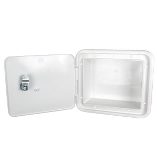 Picture of JR Products  Polar White 5-7/8"RO Multi-Purpose Utility Hatch Access Door w/Back G8102-A 22-0550                             