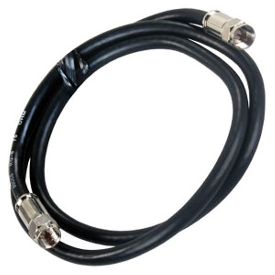 Picture of JR Products  Black 3' RG6 Coaxial Cable w/ Compression End 47945 24-0444                                                     